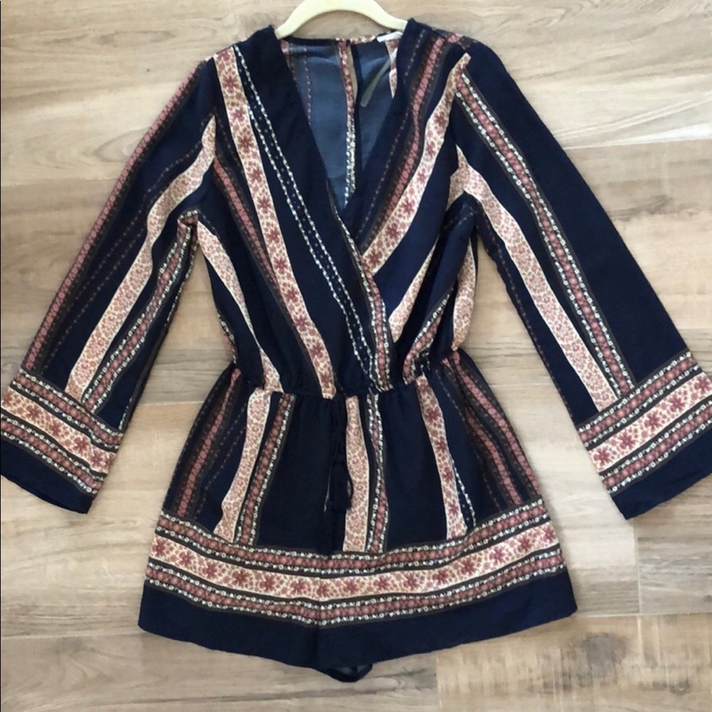 Navy floral romper